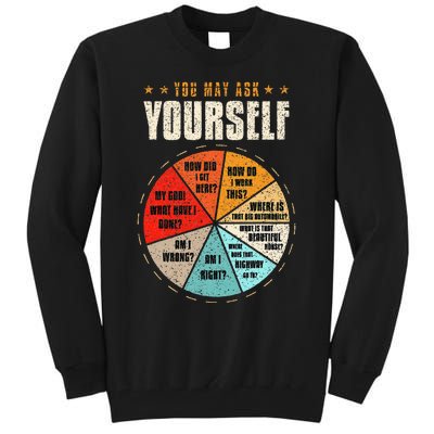 You May Ask Yourself 80s Old School Audiotape Vintage Disco Tall Sweatshirt