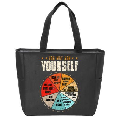 You May Ask Yourself 80s Old School Audiotape Vintage Disco Zip Tote Bag