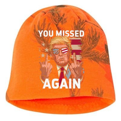 You Missed Again Trump 2024 Us Flag You Missed Again Kati - Camo Knit Beanie