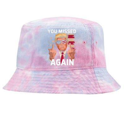 You Missed Again Trump 2024 Us Flag You Missed Again Tie-Dyed Bucket Hat