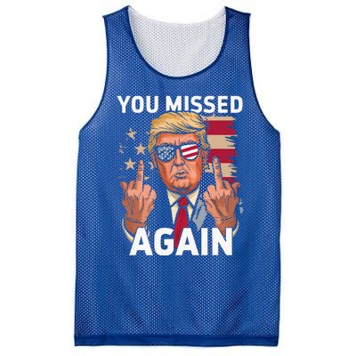 You Missed Again Trump 2024 Us Flag You Missed Again Mesh Reversible Basketball Jersey Tank