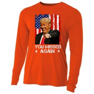 You Missed Again Trump 2024 Usa Flag Cooling Performance Long Sleeve Crew