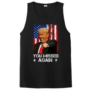 You Missed Again Trump 2024 Usa Flag PosiCharge Competitor Tank