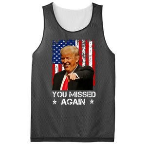 You Missed Again Trump 2024 Usa Flag Mesh Reversible Basketball Jersey Tank