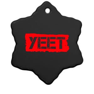 Yeet Meme Army Stamp Style Ceramic Star Ornament