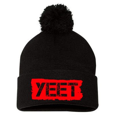 Yeet Meme Army Stamp Style Pom Pom 12in Knit Beanie