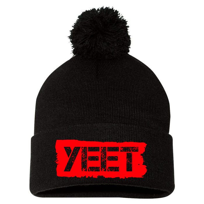 Yeet Meme Army Stamp Style Pom Pom 12in Knit Beanie