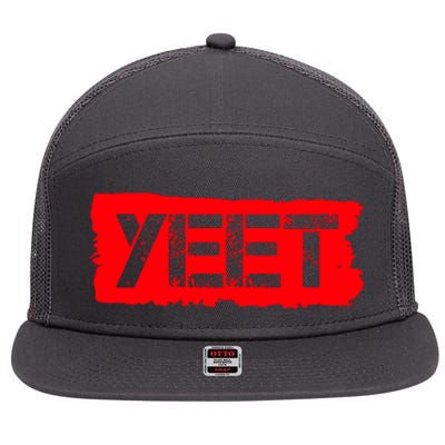 Yeet Meme Army Stamp Style 7 Panel Mesh Trucker Snapback Hat