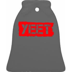 Yeet Meme Army Stamp Style Ceramic Bell Ornament