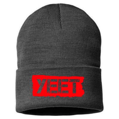 Yeet Meme Army Stamp Style Sustainable Knit Beanie