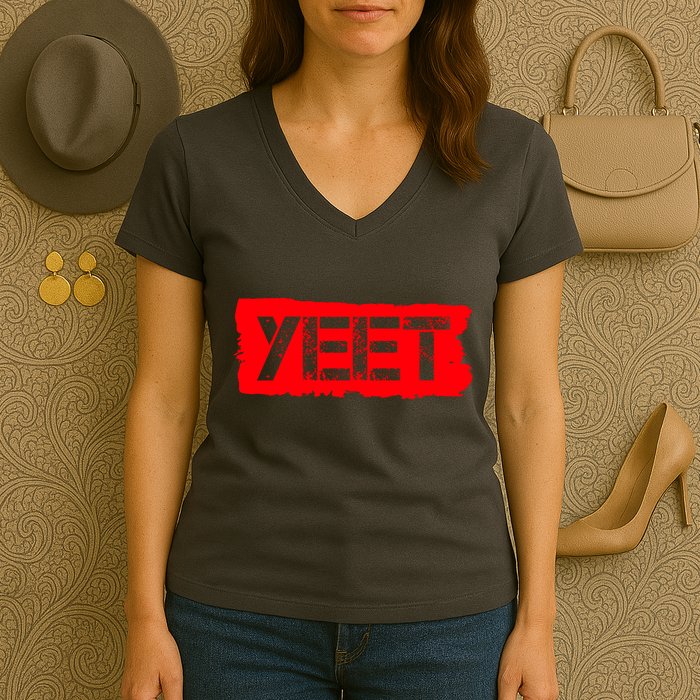 Yeet Meme Army Stamp Style Women's V-Neck T-Shirt