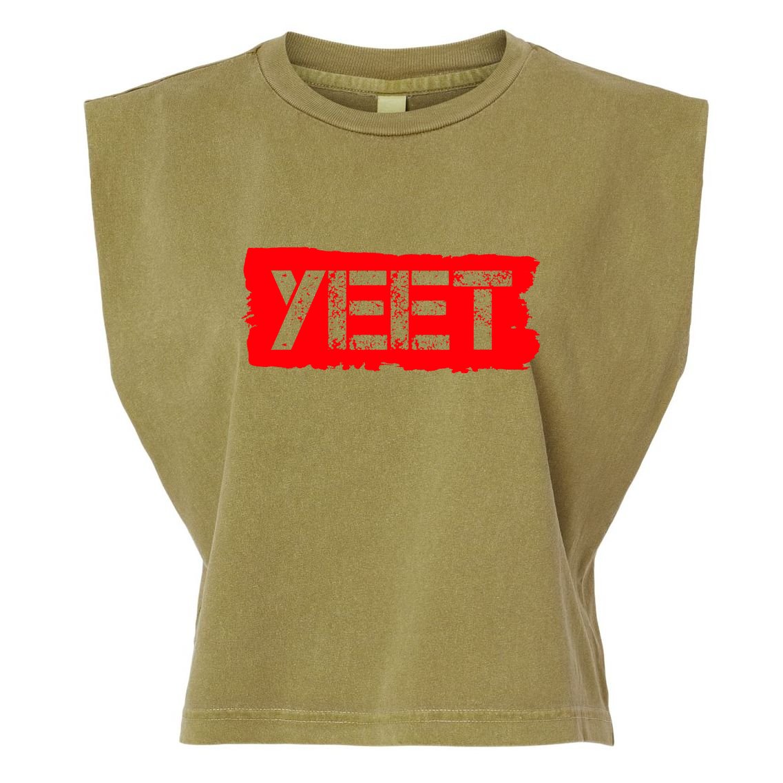 Yeet Meme Army Stamp Style Garment-Dyed Women's Muscle Tee