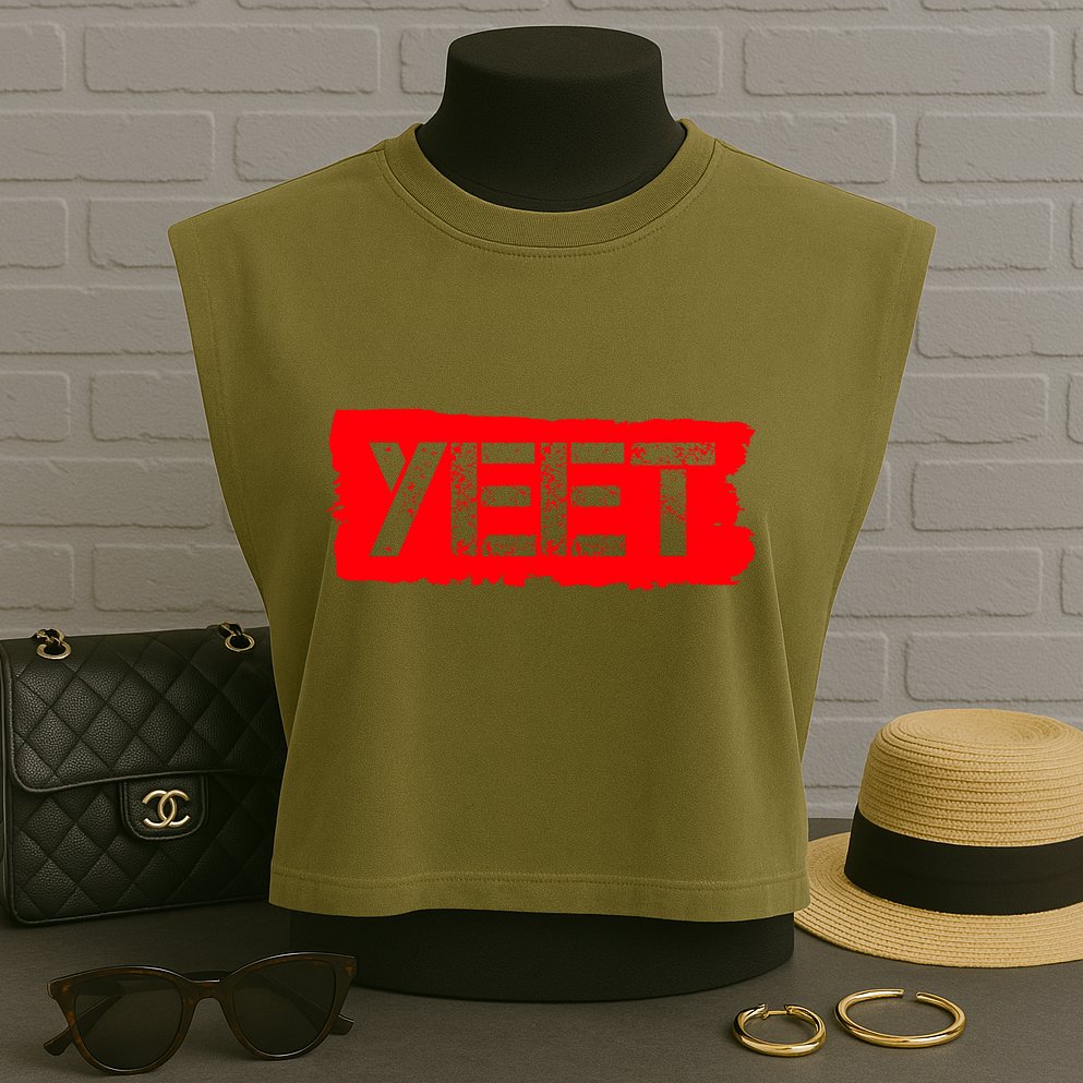 Yeet Meme Army Stamp Style Garment-Dyed Women's Muscle Tee