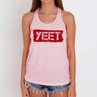 Yeet Meme Army Stamp Style Women's Knotted Racerback Tank