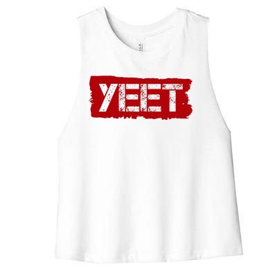 Yeet Meme Army Stamp Style Women's Racerback Cropped Tank