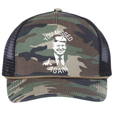 You Missed Again You Missed Retro Rope Trucker Hat Cap