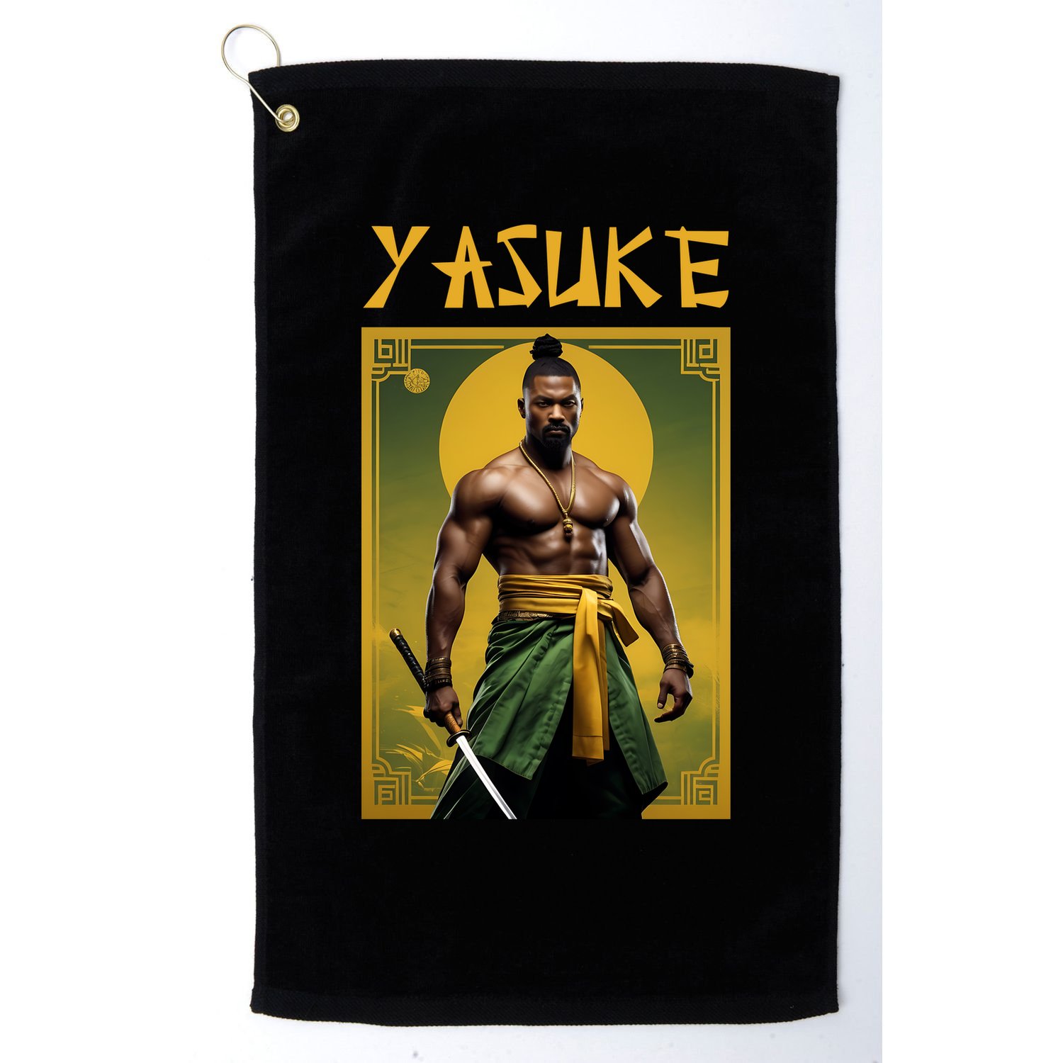 Yasuke Martial Arts Black Samurai Golf Towel