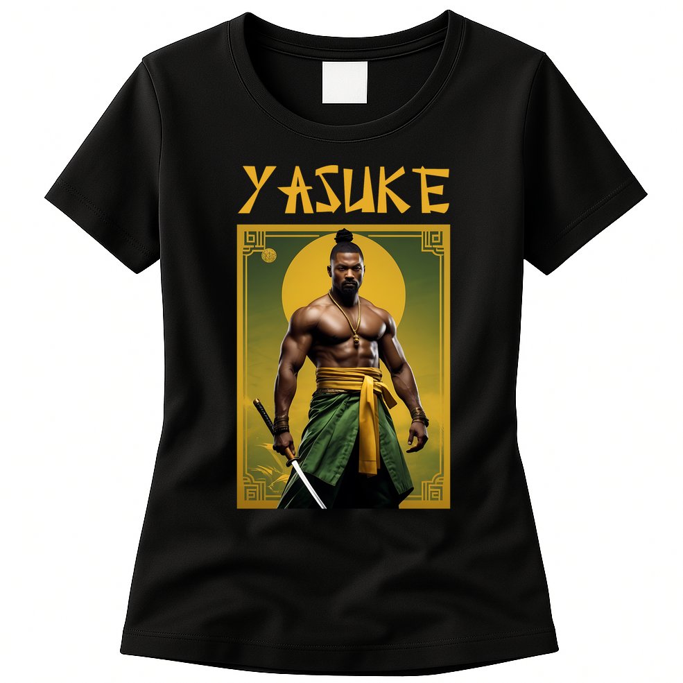 Yasuke Martial Arts Black Samurai Womens T-Shirt