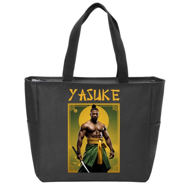 Yasuke Martial Arts Black Samurai Zip Tote Bag