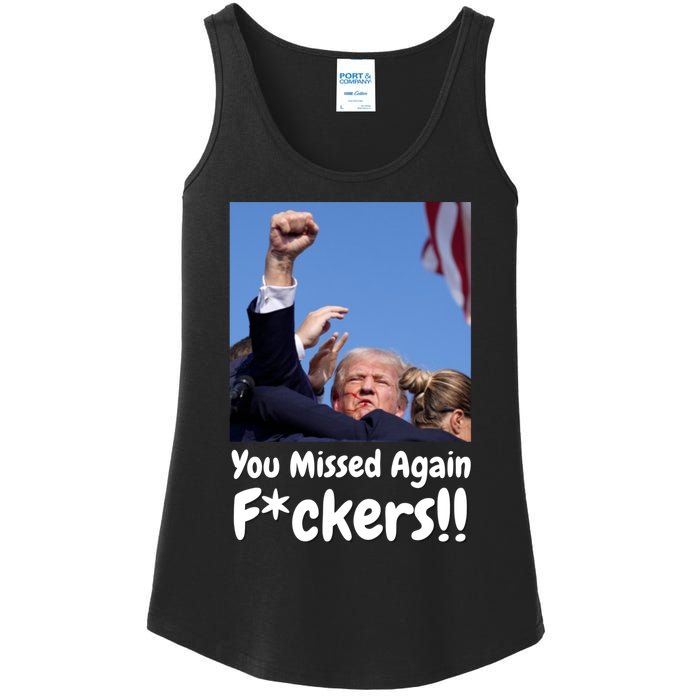 You Missed Again Fvckers Ladies Essential Tank