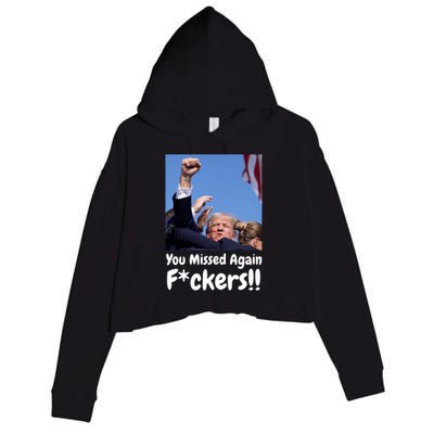 You Missed Again Fvckers Crop Fleece Hoodie