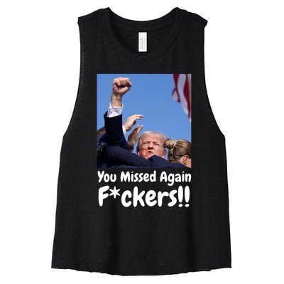 You Missed Again Fvckers Women's Racerback Cropped Tank