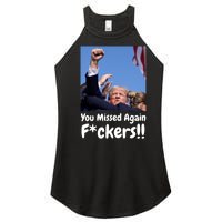 You Missed Again Fvckers Women’s Perfect Tri Rocker Tank