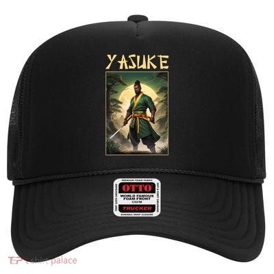 Yasuke Martial Arts Black Samurai High Crown Mesh Back Trucker Hat