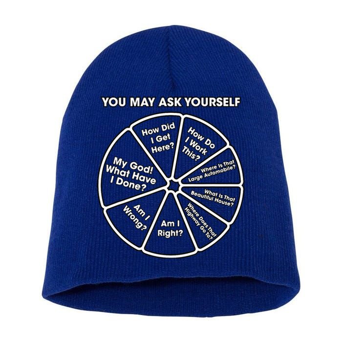 You May Ask Yourself Classic 80S Pop Music Retro Pie Chart Short Acrylic Beanie