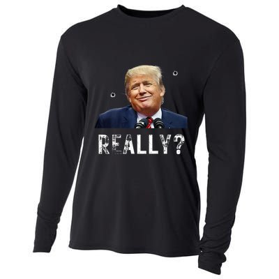 You Missed Again Funny Donald Trump With Cats 7 Lives Premium Cooling Performance Long Sleeve Crew