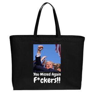 You Missed Again Fvckers You Missed Cotton Canvas Jumbo Tote