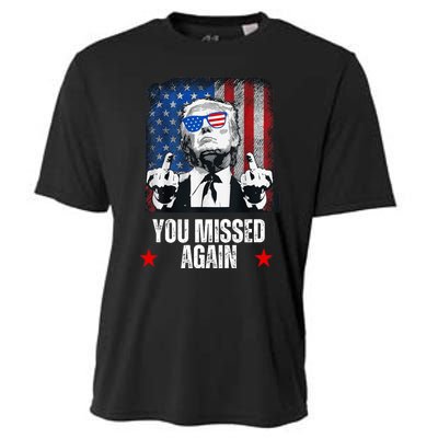 You Missed Again Trump 2024 Us President American Flag Cooling Performance Crew T-Shirt