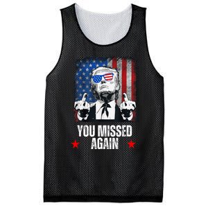 You Missed Again Trump 2024 Us President American Flag Mesh Reversible Basketball Jersey Tank