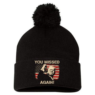 You Missed Again Pom Pom 12in Knit Beanie