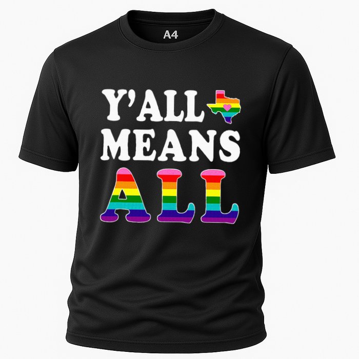 YAll Means All Texas Lgbt Pride Cooling Performance Crew T-Shirt