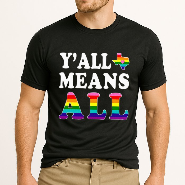 YAll Means All Texas Lgbt Pride Cooling Performance Crew T-Shirt