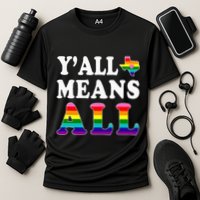 YAll Means All Texas Lgbt Pride Cooling Performance Crew T-Shirt