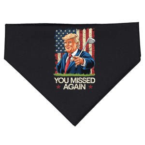 You Missed Again Trump 2024 Usa Flag USA-Made Doggie Bandana