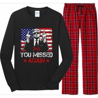 You Missed Again Trump 2024 Election Us Flag Long Sleeve Pajama Set