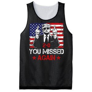 You Missed Again Trump 2024 Election Us Flag Mesh Reversible Basketball Jersey Tank