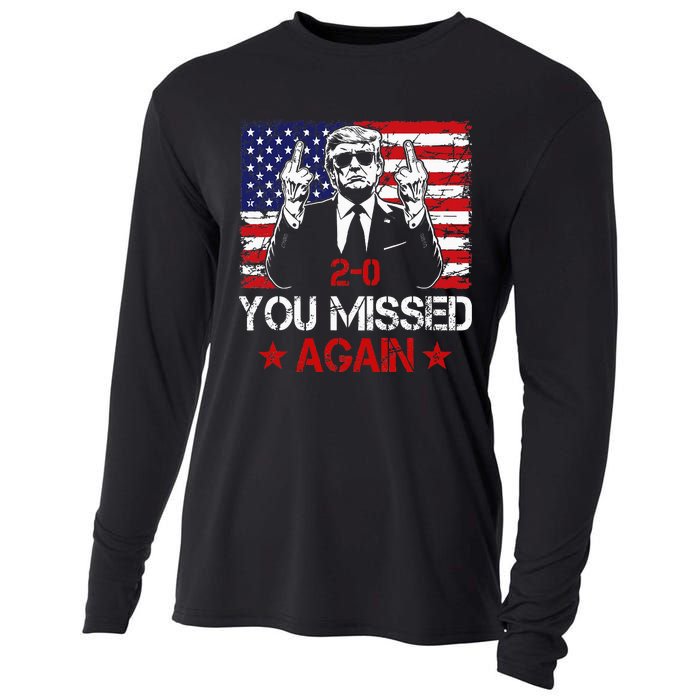 You Missed Again Trump 2024 Election Us Flag Cooling Performance Long Sleeve Crew