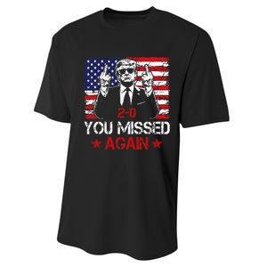 You Missed Again Trump 2024 Election Us Flag Performance Sprint T-Shirt