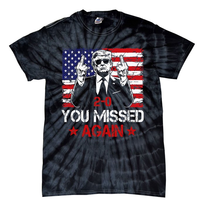 You Missed Again Trump 2024 Election Us Flag Tie-Dye T-Shirt