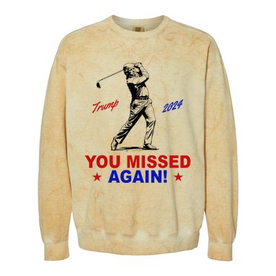 You Missed Again Trump Golf Colorblast Crewneck Sweatshirt