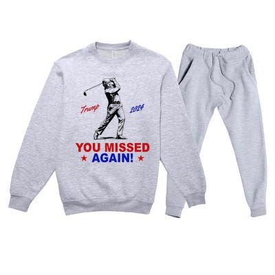 You Missed Again Trump Golf Premium Crewneck Sweatsuit Set