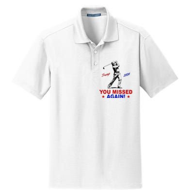 You Missed Again Trump Golf Dry Zone Grid Polo