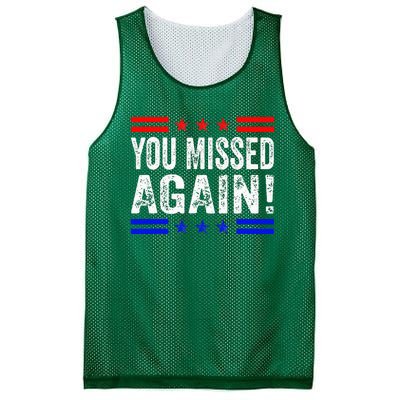 You Missed Again Pro Trump 2024 Political Mesh Reversible Basketball Jersey Tank