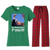 You Missed Again Fvckers You Missed Women's Flannel Pajama Set