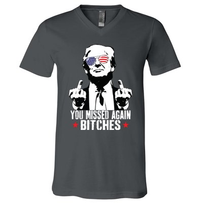 You Missed Again Bitches V-Neck T-Shirt