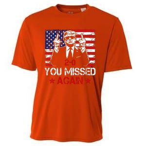 You Missed Again Trump 2024 Election Us Flag Cooling Performance Crew T-Shirt